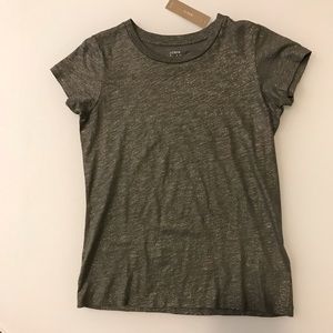 J Crew sparkly olive T-shirt size S NWT